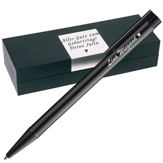 LAMY logo 208 Kugelschreiber All Black mit Gravur und Geschenkbox personalisiert