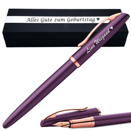 Pelikan Jazz® Noble Elegance Füllhalter Viola im Geschenkbox-Set mit Gravur