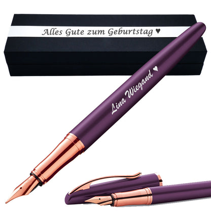 Pelikan Jazz® Noble Elegance Füllhalter Viola im Geschenkbox-Set mit Gravur