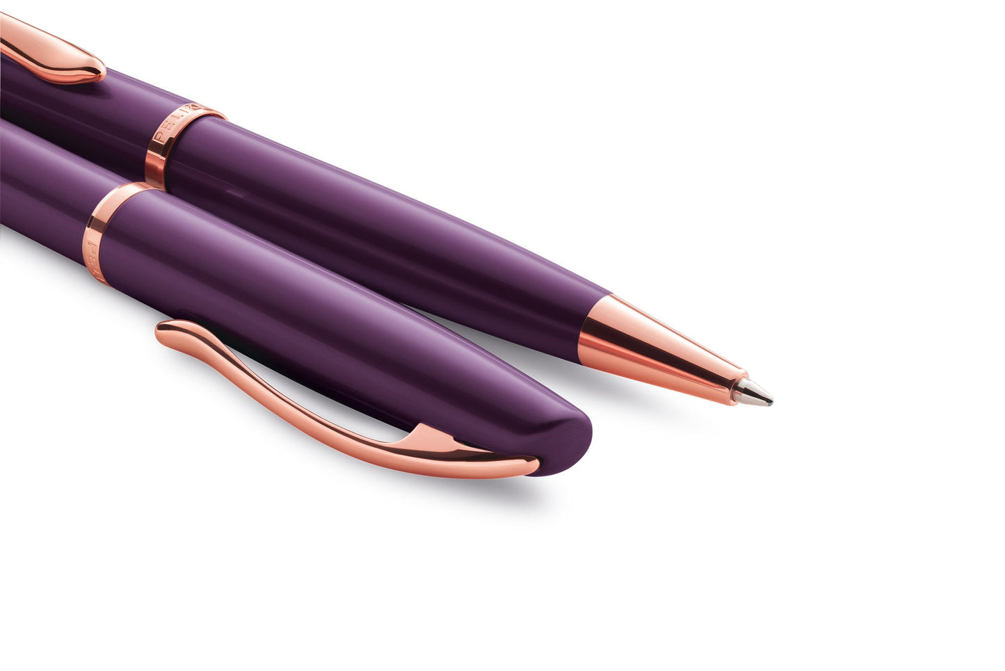 Pelikan Jazz K36 Kugelschreiber Viola - Detailansicht Clip und Spitze