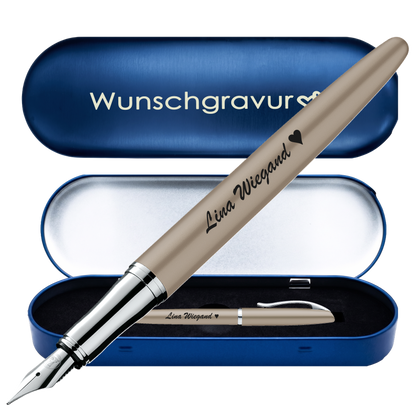 Pelikan Füllhalter Jazz Noble Elegance P36 Taupe mit Gravur inkl. Geschenkbox mit Gravur – PS486PSBox8