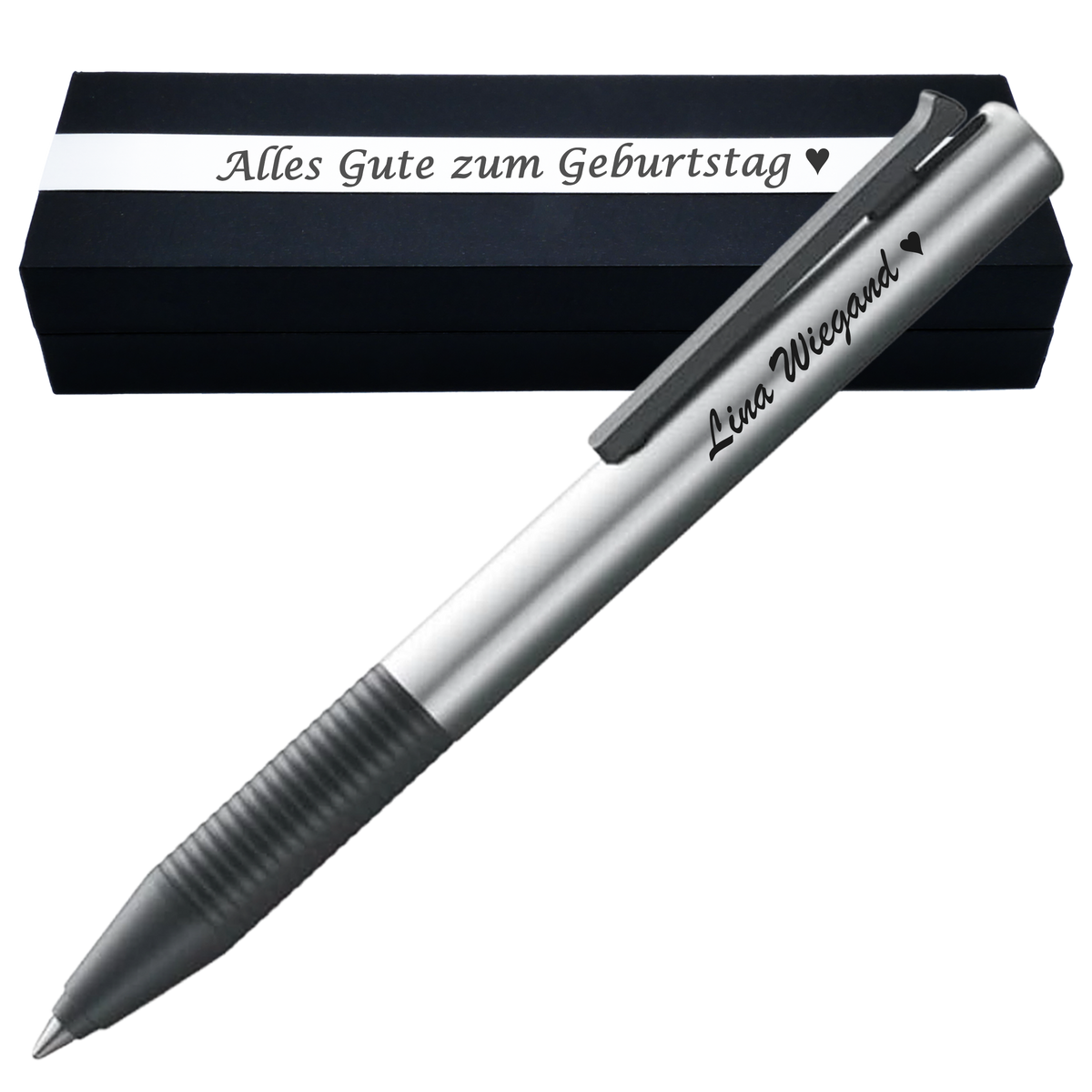 Tintenroller silber mit Gravur und Geschenkbox 2