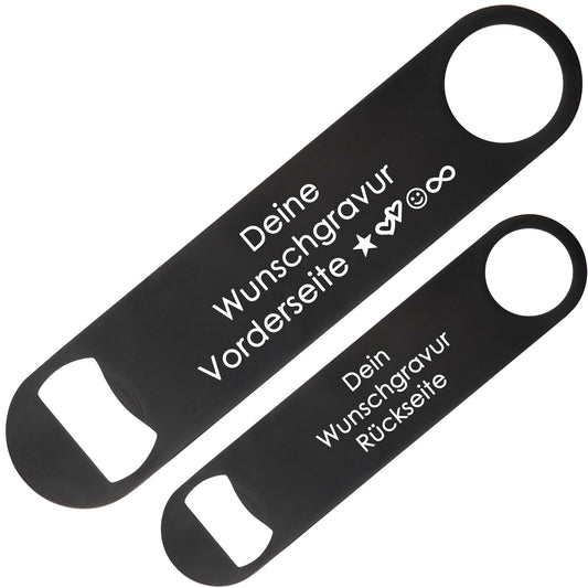 Flaschenöffner mit Gravur | Edelestahl Schwarz | Personalisierter Flaschenöffner | Geschenkidee | Werbegeschenke
