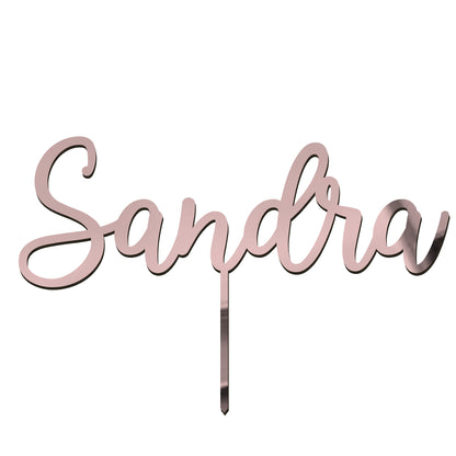 Caketopper in Gold, Rose oder Silber, Individueller Schriftzug für Kuchen, Torten, Geburtstage, Jahrestage, Hochzeiten - Personalisierbar aus Acryl oder Holz, Laser geschnitten, verschiedene Größen