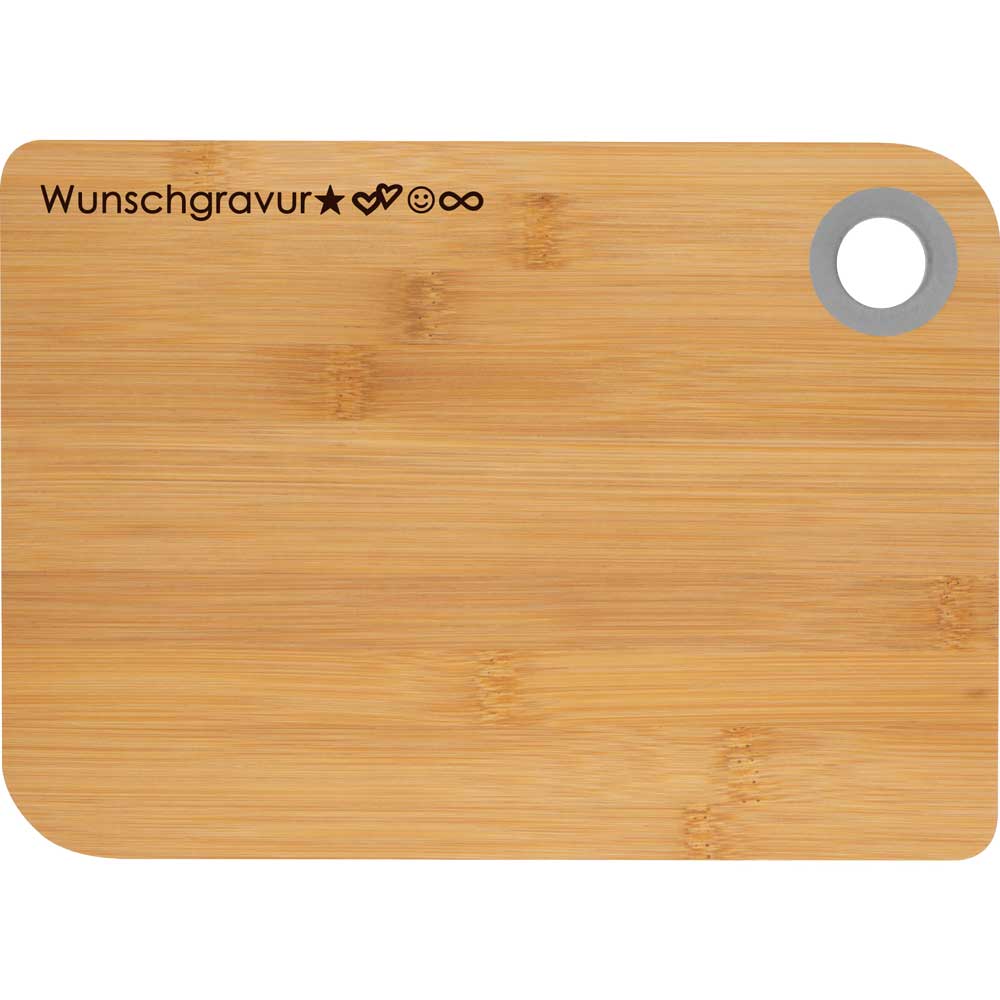Schneidebrett mit Gravur aus Bambus mit farbigem Silikonring | Personalisiert | Kochbrett mit Name | Brotbrett mit Wunschgravur | Geschenkidee