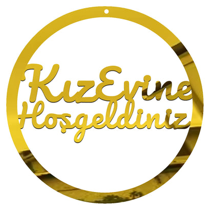 Willkommensschild Türkisch – Kız Evine Hoşgeldiniz – Hochzeit, Türschild/Wanddeko für Zuhause/Eventhalle, Deko orientalisch – Geschenk für Frauen, Einweihung