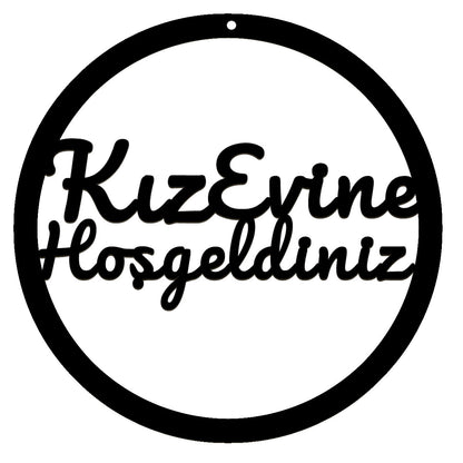 Willkommensschild Türkisch – Kız Evine Hoşgeldiniz – Hochzeit, Türschild/Wanddeko für Zuhause/Eventhalle, Deko orientalisch – Geschenk für Frauen, Einweihung