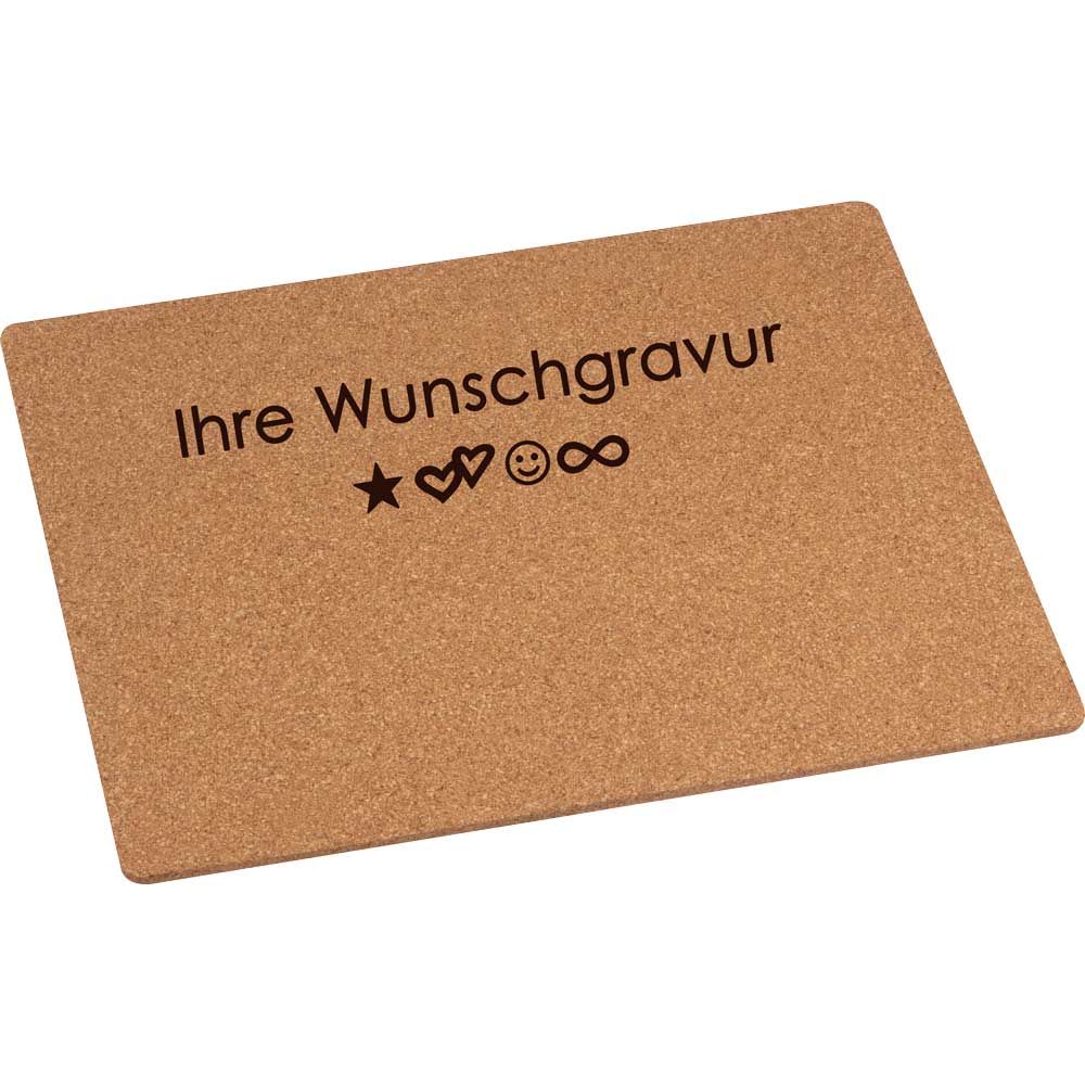 Mauspad aus Kork mit Gravur | Mousepad Personalisiert | 22 cm X 18 cm | Wunschname auf Mauspad