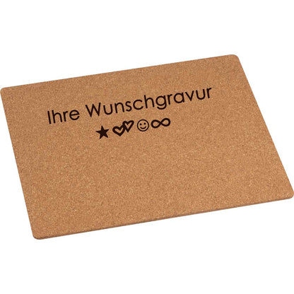 Mauspad aus Kork mit Gravur | Mousepad Personalisiert | 22 cm X 18 cm | Wunschname auf Mauspad