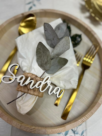 Schriftzug Namensschild, Kinderzimmer, Geschenk Holzname als Gastgeschenk, Sitzordnung aus Holz frei individualisierbar, Spiegelacryl