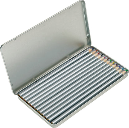 12 Lange Buntstifte in Box mit Gravur