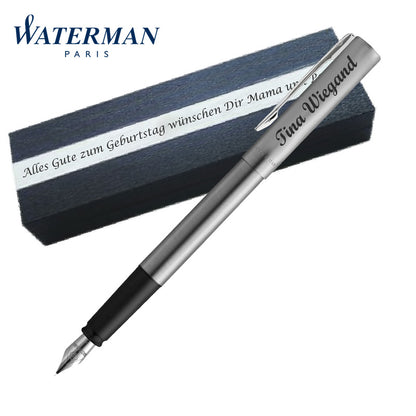 Waterman Allure Füller Chrome | Edelstahl | Füllfederhalter mit Wunschgravur
