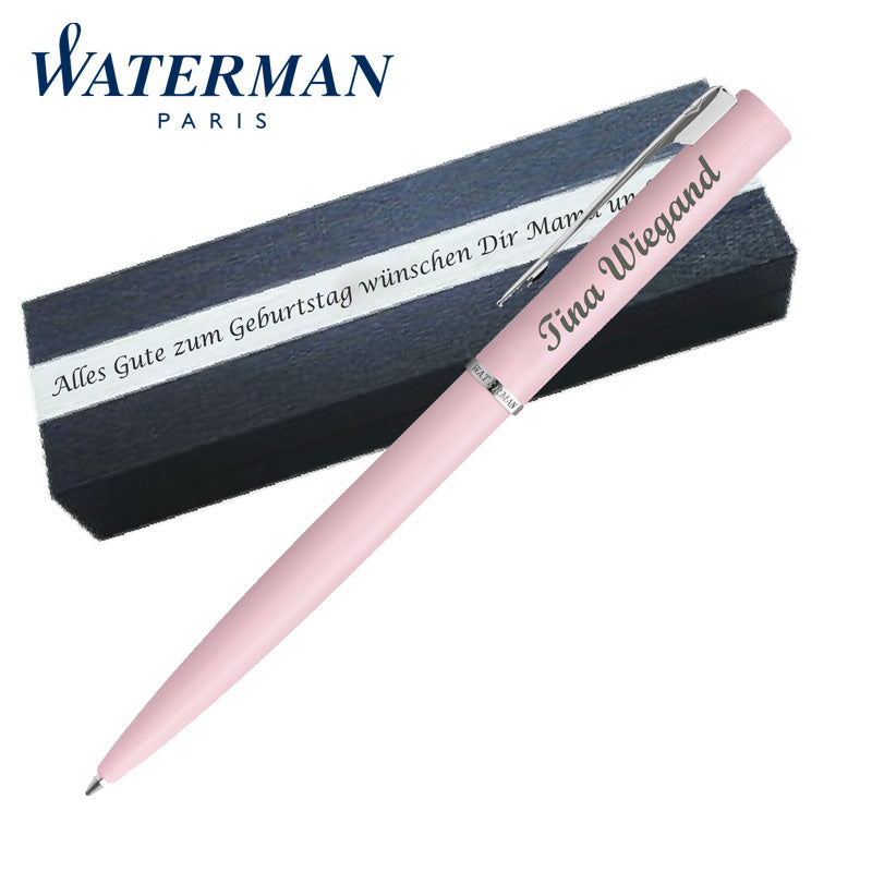 Waterman Allure Pastel Pink Kugelschreiber | Gravur auf Stift & Box |