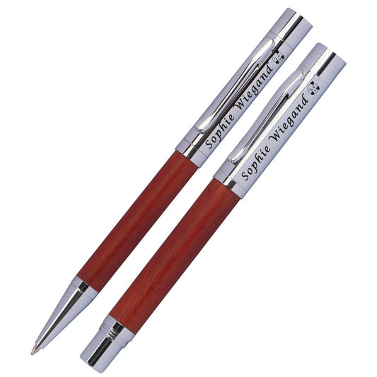 Mark Twain Schreibset mit Wunschgravur aus Kugelschreiber und Füllfederhalter | Stecketui | Schreibset personalisiert mit Wunschname |