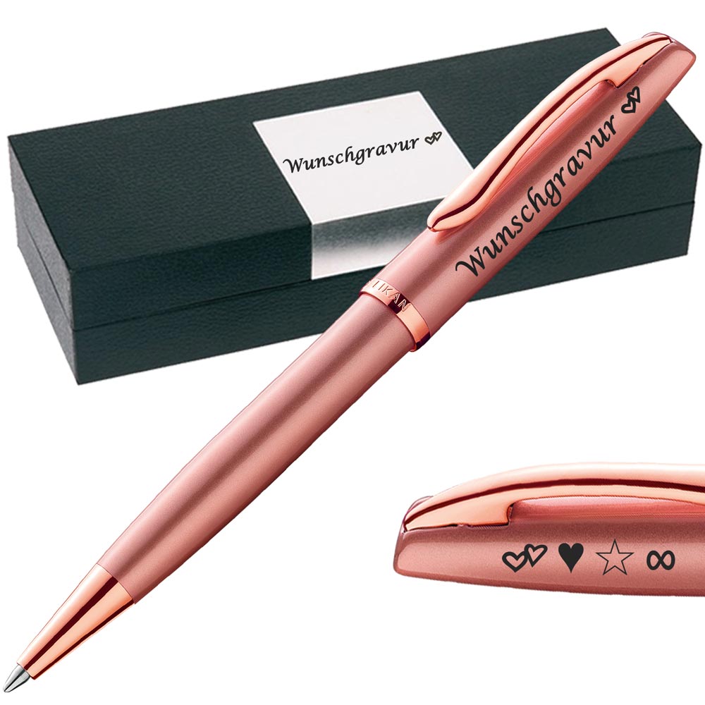 PeIikan Kugelschreiber mit Gravur als Geschenk | Symbole Gravur | Kugelschreiber Jazz Noble Elegance Pink Rose