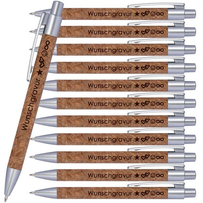 Kugelschreiber aus hochwertigem Kork | blau schreibend | Kugelschreiber personalisiert |