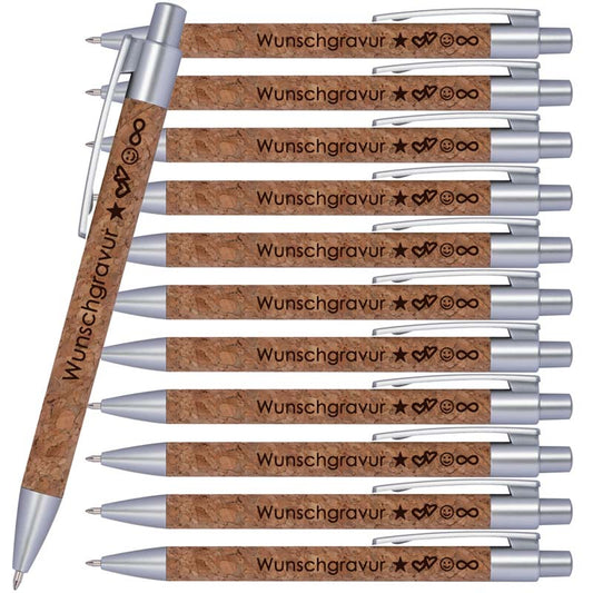 Kugelschreiber aus hochwertigem Kork | blau schreibend | Kugelschreiber personalisiert |