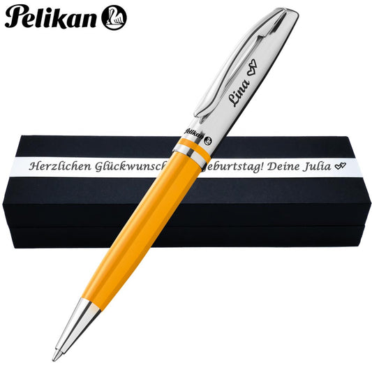 Pelikan Kugelschreiber Jazz® Classic K35 Senfgelb mit Wunschgravur | inkl. Geschenkbox mit Gravur
