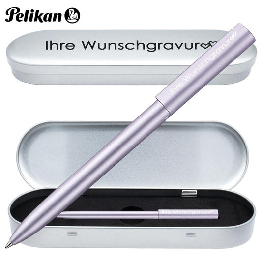 Pelikan Kugelschreiber Ineo® mit Gravur | inkl. Etui für 10 Stifte mit Wunschgravur | Lila - Violett |