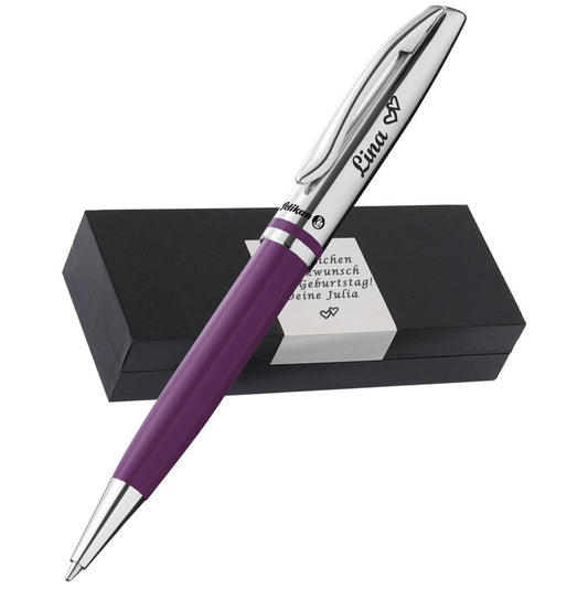 PeIikan Kugelschreiber mit Gravur als Geschenk & Symbol mit Geschenkverpackung Jazz Classic Violett