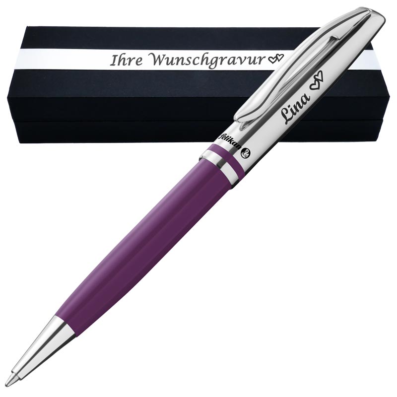 PeIikan Kugelschreiber mit Gravur als Geschenk mit Geschenkverpackung Jazz Classic Violett