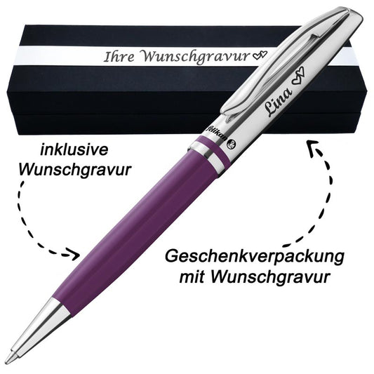 PeIikan Kugelschreiber mit Gravur als Geschenk mit Geschenkverpackung Jazz Classic Violett