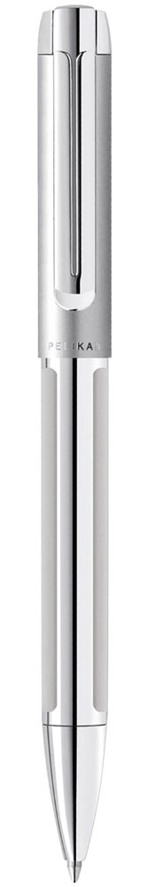 Pelikan Kugelschreiber Pura® P40 Silber mit Wunscgravur | Geschenkbox personalisiert | Hochwertig eloxiertes Aluminium-Gehäuse