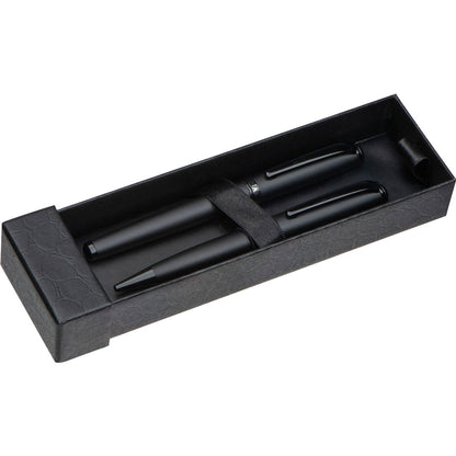 Mark Twain Schreibset mit Gravur | Drehkugelschreiber & Rollerball | elegante Geschenkbox