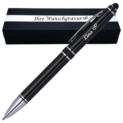 Aluminium Kugelschreiber mit Gravur & Touchfunktion als Geschenk oder Werbeartikel – mit Box