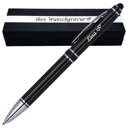 Aluminium Kugelschreiber mit Gravur & Touchfunktion als Geschenk oder Werbeartikel – mit Box