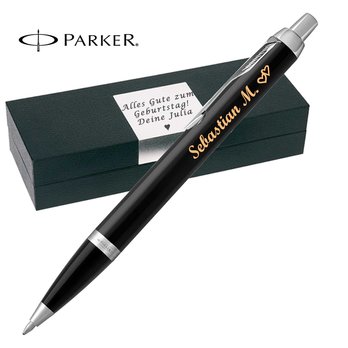 Parker - IM Core Kugelschreiber mit Gravur Mattschwarz C.C. Mine Blau