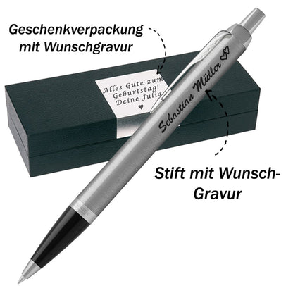 Parker IM Core Stainless Steel CT Kugelschreiber mit Gravur