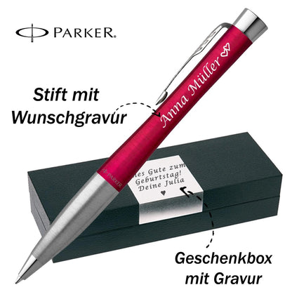 Parker Urban Kugelschreiber mit Gravur Core Vibrant Magenta CT