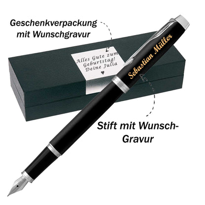 Parker IM Core Matt Black CT Füllfederhalter mit Gravur