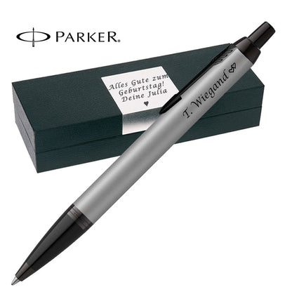 Parker IM Achromatic Matt Grey BT Kugelschreiber mit Gravur