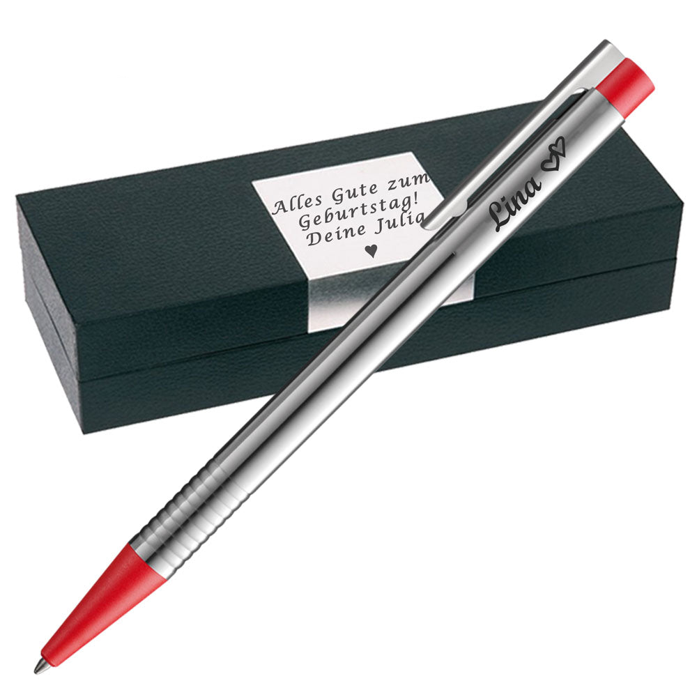 LAMY logo silber / rot Kugelschreiber 205 mit Gravur