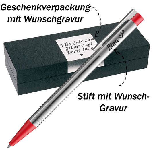 LAMY logo silber / rot Kugelschreiber 205 mit Gravur