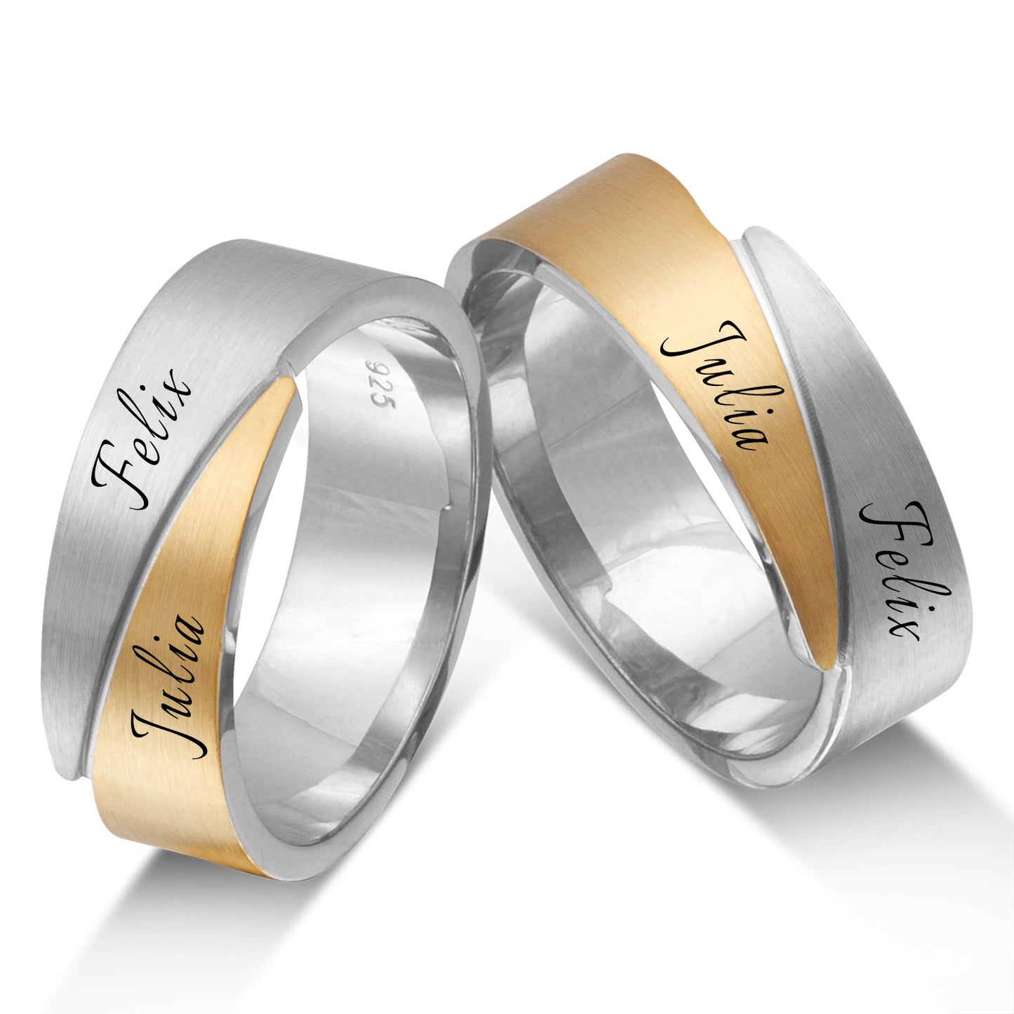 Temonis Partnerring-Set mit Lasergravur