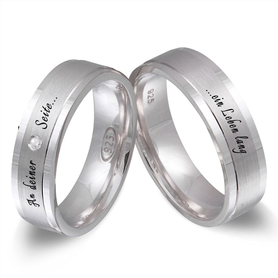 Gracia Partnerring-Set mit Lasergravur