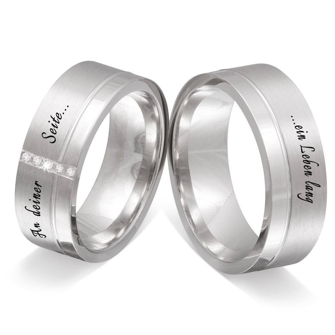 Cust Partnerring-Set mit Lasergravur