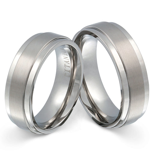 Nantes Partnerring-Set mit Lasergravur