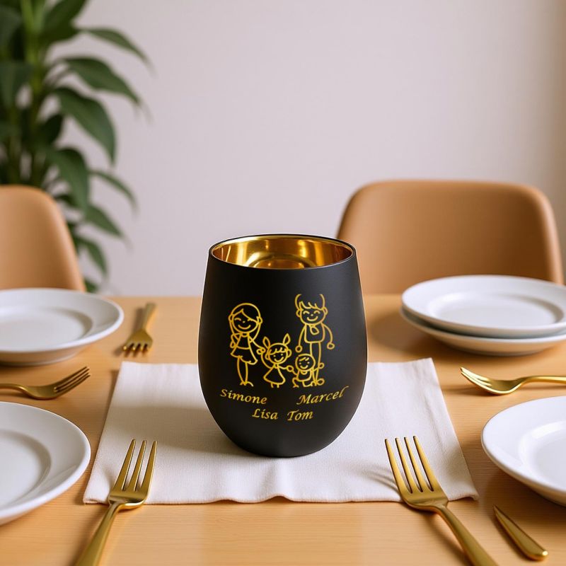 Personalisiertes Windlicht mit Gravur | Motivwahl: Herz, Blume, Ring, Taube | Name + Spruch auf Glas | Geschenk für Frauen, Mama &amp; Paare | Hochzeit, Geburtstag, Valentinstag | Schwarz