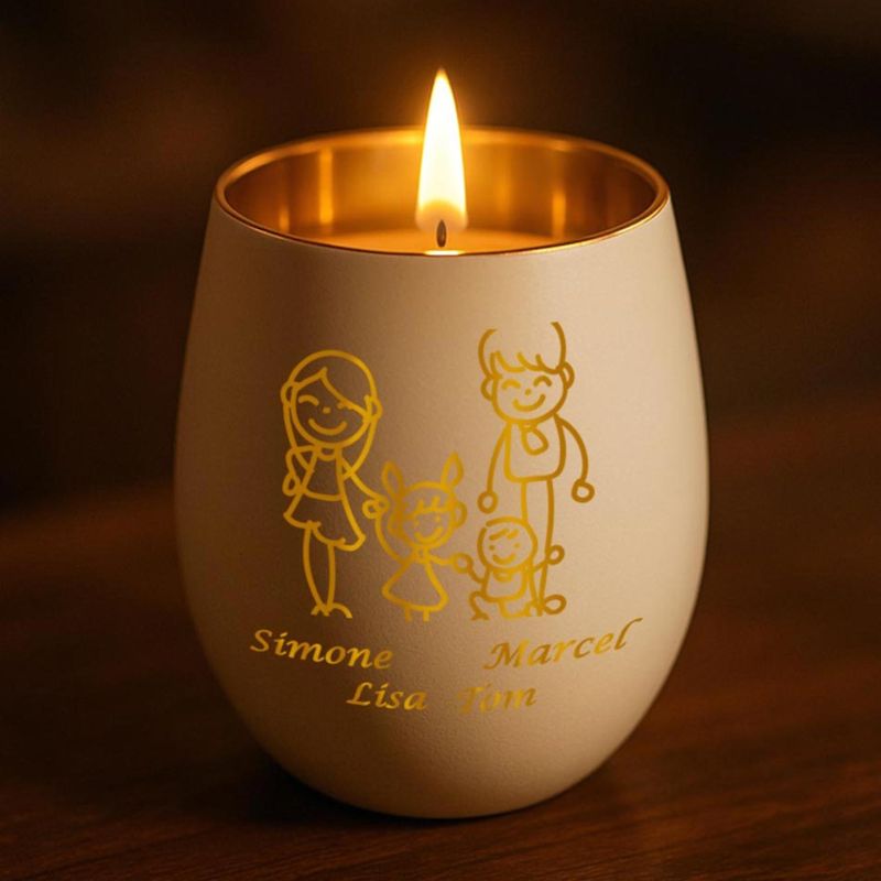 Personalisiertes Windlicht mit Gravur | Motivwahl: Herz, Blume, Ring, Taube | Name + Spruch auf Glas | Geschenk für Frauen, Mama & Paare | Hochzeit, Geburtstag, Valentinstag | Weiß