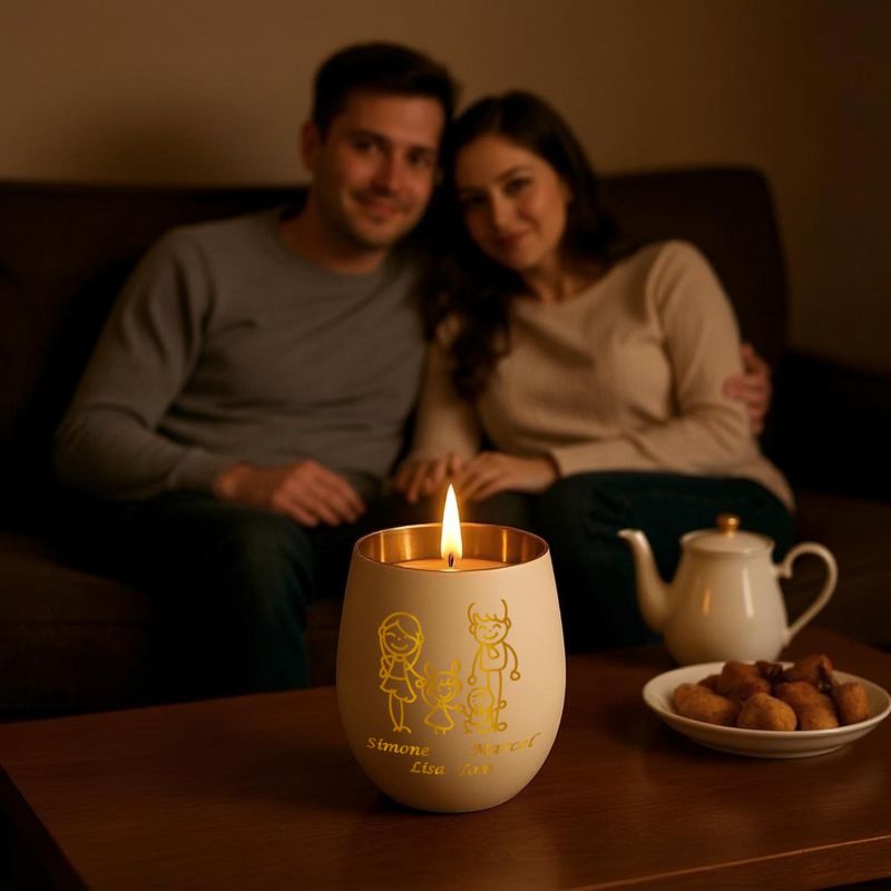 Personalisiertes Windlicht mit Gravur | Motivwahl: Herz, Blume, Ring, Taube | Name + Spruch auf Glas | Geschenk für Frauen, Mama & Paare | Hochzeit, Geburtstag, Valentinstag | Weiß