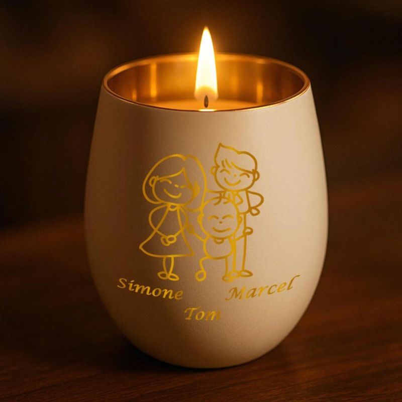 Personalisiertes Windlicht mit Gravur | Motivwahl: Herz, Blume, Ring, Taube | Name + Spruch auf Glas | Geschenk für Frauen, Mama & Paare | Hochzeit, Geburtstag, Valentinstag | Weiß