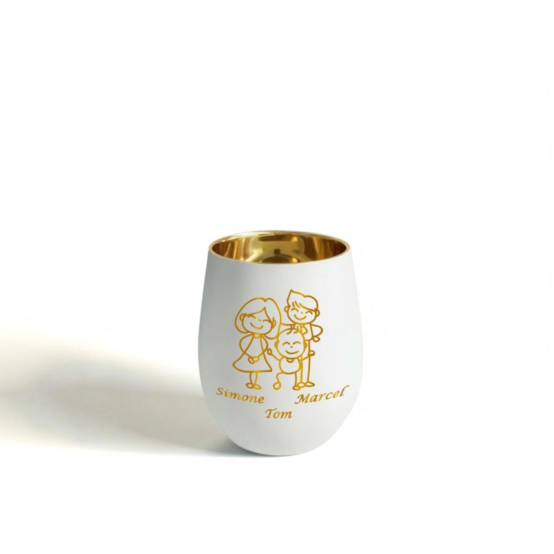 Personalisiertes Windlicht mit Gravur | Motivwahl: Herz, Blume, Ring, Taube | Name + Spruch auf Glas | Geschenk für Frauen, Mama & Paare | Hochzeit, Geburtstag, Valentinstag | Weiß