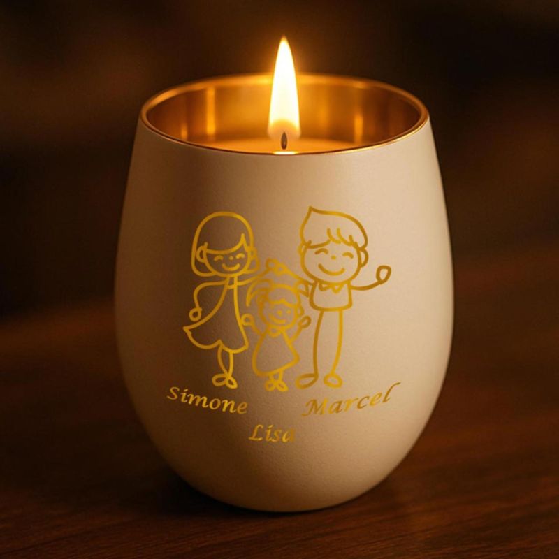 Personalisiertes Windlicht mit Gravur | Motivwahl: Herz, Blume, Ring, Taube | Name + Spruch auf Glas | Geschenk für Frauen, Mama & Paare | Hochzeit, Geburtstag, Valentinstag | Weiß