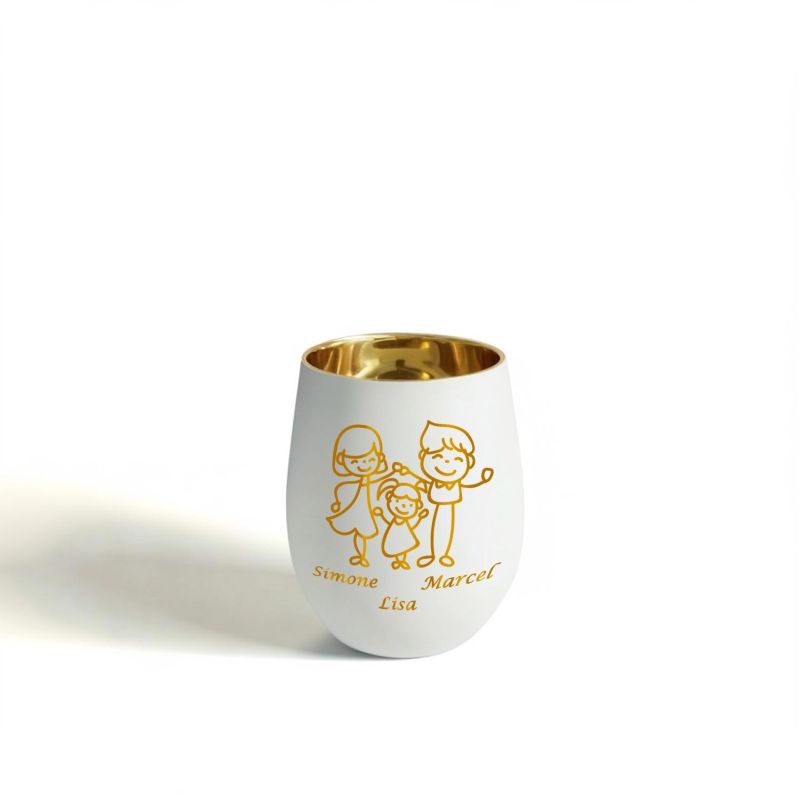 Personalisiertes Windlicht mit Gravur | Motivwahl: Herz, Blume, Ring, Taube | Name + Spruch auf Glas | Geschenk für Frauen, Mama & Paare | Hochzeit, Geburtstag, Valentinstag | Weiß