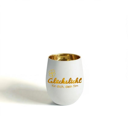 Personalisiertes Windlicht mit Gravur | Motivwahl: Herz, Blume, Ring, Taube | Name + Spruch auf Glas | Geschenk für Frauen, Mama & Paare | Hochzeit, Geburtstag, Valentinstag | Weiß