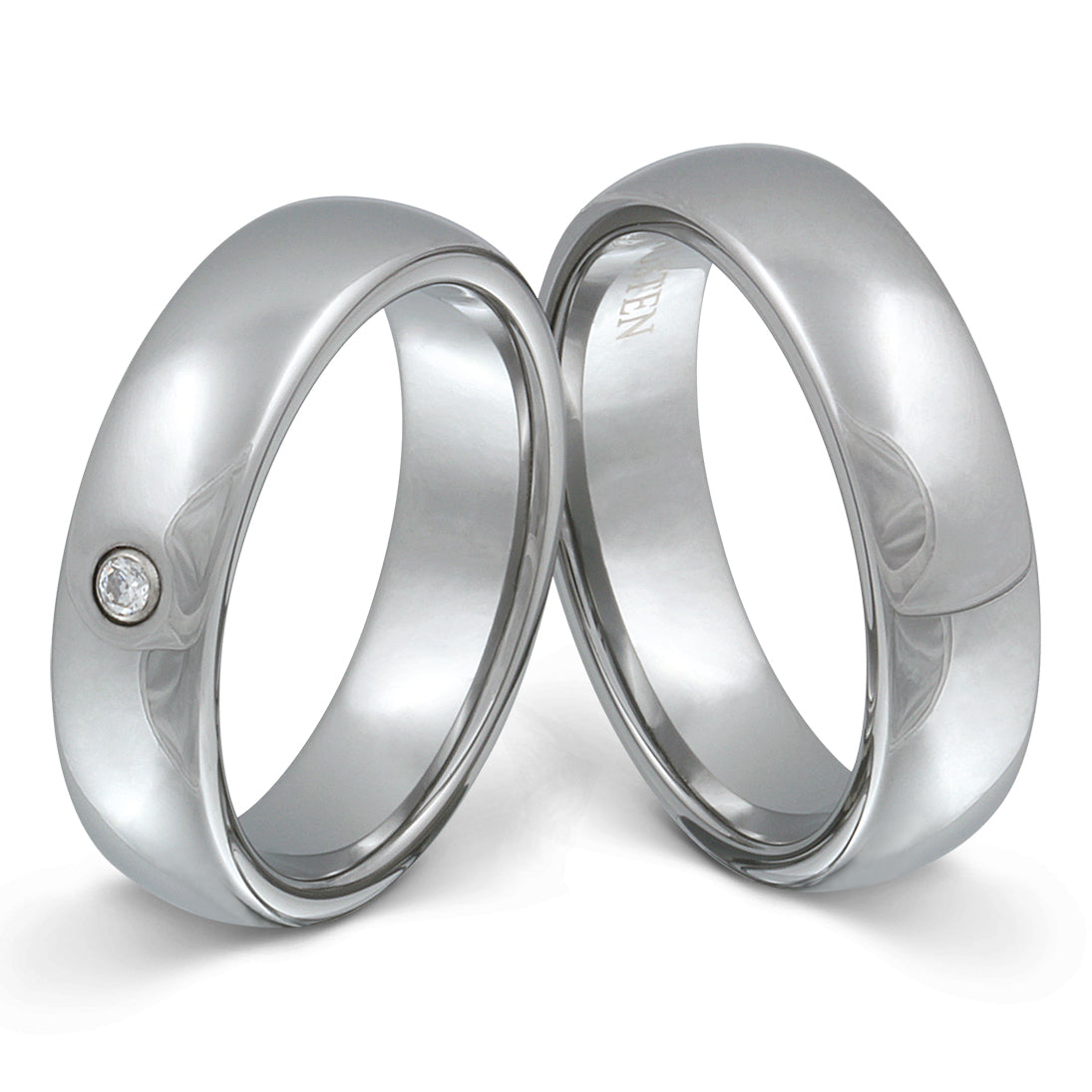 SilverLight Partnerring-Set mit Handschriftgravur